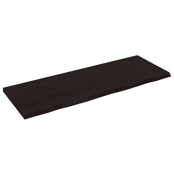 vidaXL Bordsskiva m&ouml;rkbrun 140x50x(2-4) cm behandlad massiv ek