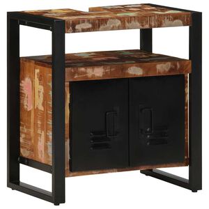 vidaXL Diskb&auml;nkssk&aring;p 55x35x60 cm massivt tr&auml; &aring;tervunnet