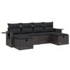vidaXL Loungegrupp med dynor 6 delar svart konstrotting