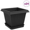 vidaXL V&auml;xtkrukor 24 st Svart Plast