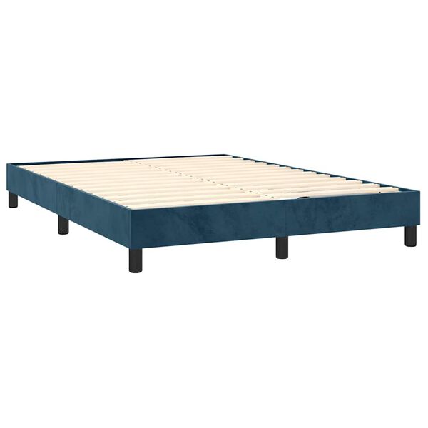 vidaXL Boxspring-s&auml;ngram m&ouml;rkbl&aring; 140x190 cm sammet
