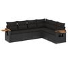vidaXL Loungegrupp med dynor 6 delar svart konstrotting