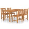 vidaXL 5-delad tr&auml;dg&aring;rdsmatgrupp 160x80 cm massiv teak