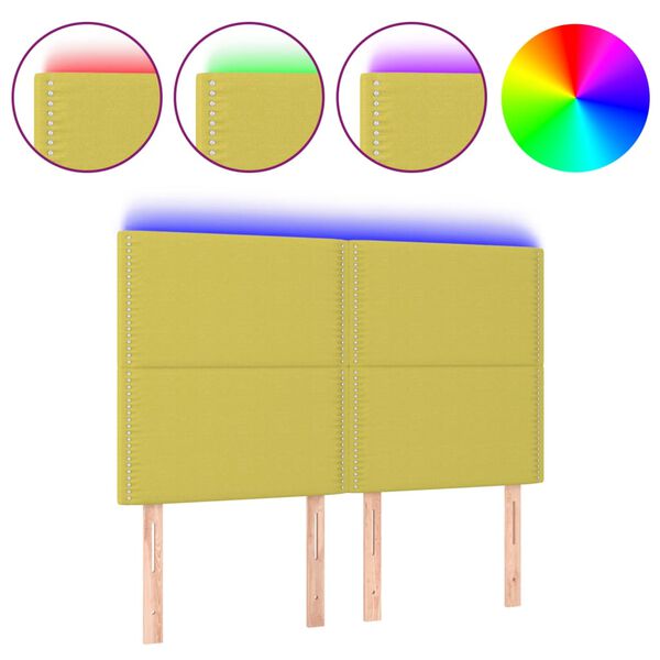 vidaXL S&auml;nggavel LED gr&ouml;n 144x5x118/128 cm tyg