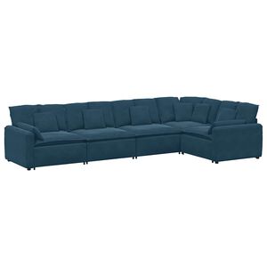 vidaXL Modulsoffa med dynor sammetsbl&aring;