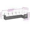 vidaXL Loungegrupp med dynor 6 delar svart konstrotting