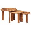 vidaXL Nesting Kaffe Bord 3 st Brun &Oslash; 54 x 40 cm Massivt Akaciatr&auml;