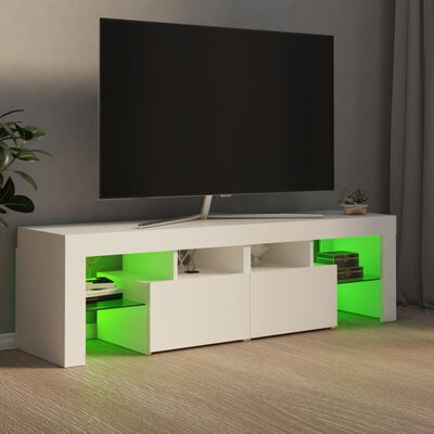 vidaXL Tv-bänk med LED-belysning vit 140x36,5x40 cm