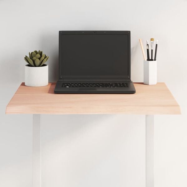 vidaXL Bordsskiva 60x40x2 cm obehandlad massiv ek levande kant