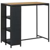 vidaXL Barbord med f&ouml;rvaringshyllor svart 120x60x110 cm konstrotting