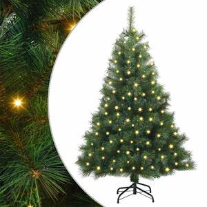 vidaXL Konstgjord julgran med 150 LED-lampor Gr&ouml;n 120 cm PE och PVC