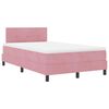 vidaXL LED Box S&auml;ng med LED-ljusslingor Rosa 120 x 190 cm Sammet