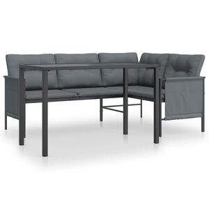 vidaXL Loungegrupp f&ouml;r tr&auml;dg&aring;rden 2 delar antracit st&aring;l