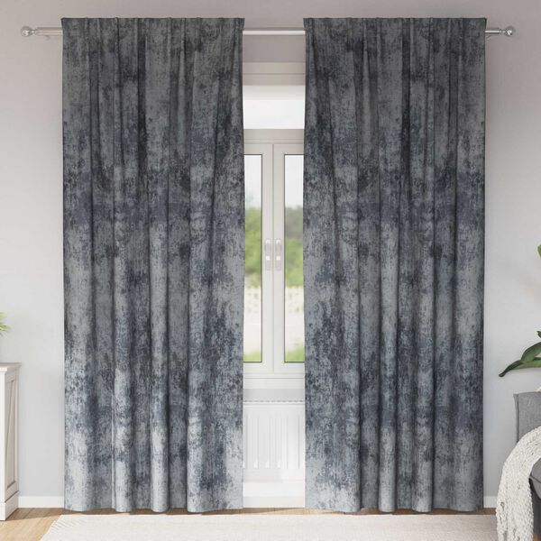 vidaXL Sammetsgardiner 2 pcs Silvergrå 225 x 140 cm Sammet