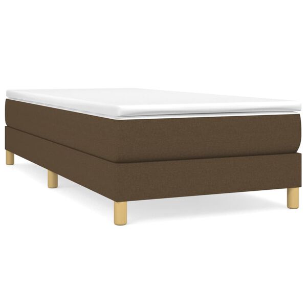 vidaXL Boxspring-s&auml;ngram m&ouml;rkbrun 90x200 cm tyg