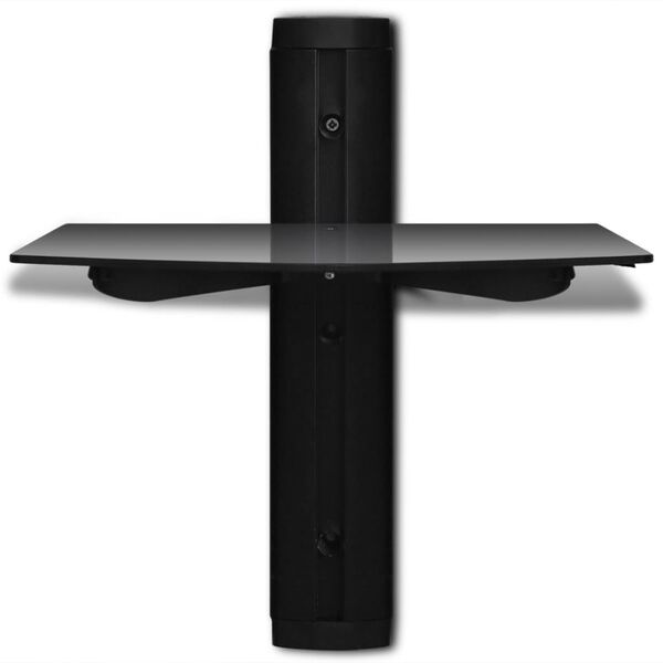 vidaXL Glashylla v&auml;ggmonterad 1-v&aring;ning svart