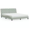 vidaXL Bed with Mattress Light Grey 160x200 cm Velvet