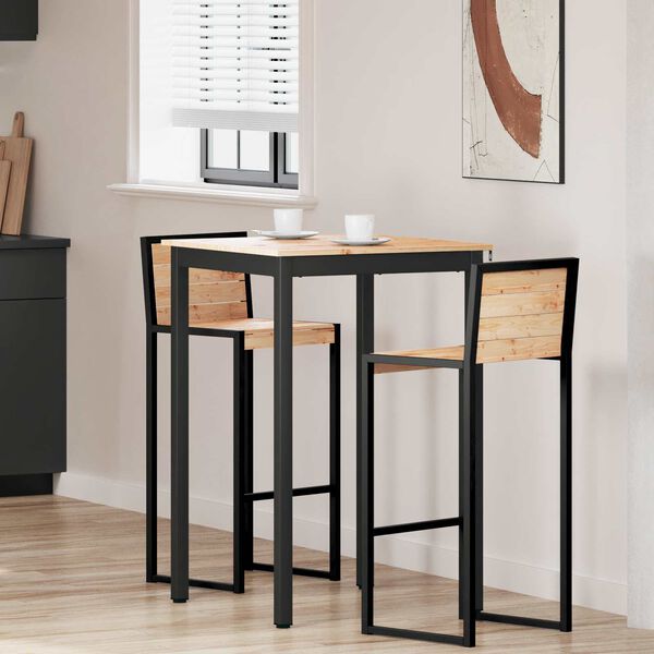 vidaXL Barbord Naturf&auml;rg 110 x 55 x 105 cm Massiv furu