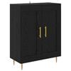 vidaXL Sideboard Svart Ek 69,5 x 34 x 90 cm Konstruerat tr&auml; och j&auml;rn
