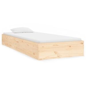 vidaXL S&auml;ngram massivt tr&auml; 90x190 cm