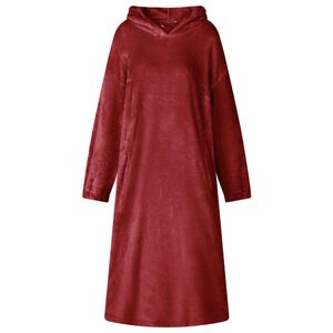 vidaXL Filt-hoodie Bordeaux R&ouml;d l Flanell