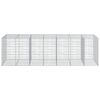 vidaXL Gabionkorg med skydd 350x100x100 cm galvaniserat järn