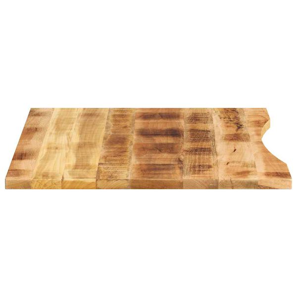 vidaXL Skrivbordsskiva med kurva 110x80x2,5 cm massivt grovt mangoträ