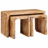 vidaXL Nestingbord 3 st Brun 82 x 40 x 46 cm Massivt mangotr&auml;