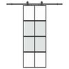 vidaXL Skjutd&ouml;rr med beslag svart 76x205 cm h&auml;rdat glas
