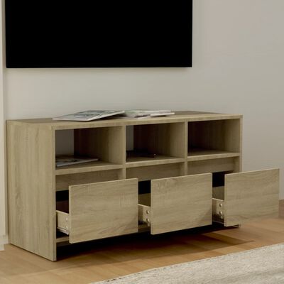 vidaXL Tv-bänk sonoma-ek 102x37,5x52,5 cm konstruerat trä