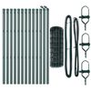 vidaXL St&auml;ngsel med stolpe Gr&ouml;n 0,6 x 25 m St&aring;l och PVC