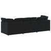 vidaXL Modulsoffa med kuddar sammet svart