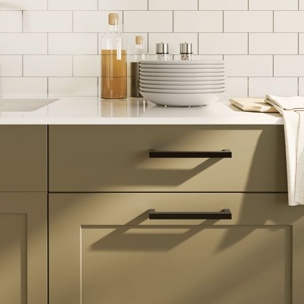 vidaXL Sk&aring;phandtag 10 st svart 128 mm rostfritt st&aring;l