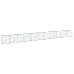 vidaXL Gabionkorg med skydd 1100x50x100 cm galvaniserat j&auml;rn