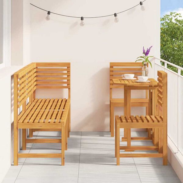 vidaXL Trädgårds Bistro Set 6 pcs Brun massivt akacia