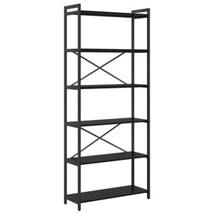 vidaXL Hyllsystem 80 x 30 x 189,5 cm Konstruerat tr&auml; Svart Ek