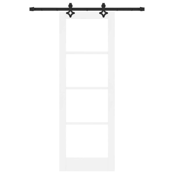 vidaXL Skjutd&ouml;rr Vit 73,5 x 211 cm Massivt talltr&auml; och glas