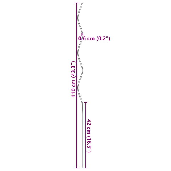 vidaXL Spiralformade växtstöd 20 st 110 cm galvaniserat stål