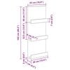 vidaXL Tidningshylla med hylla Vit 51 x 11 x 102 cm Konstruerat tr&auml;