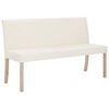 vidaXL Bänk 139,5 cm konstläder gräddvit