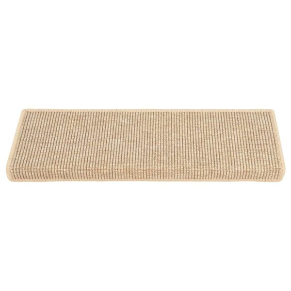 vidaXL Trappmattor 15 st 65x21x4 cm ljusbeige rektangul&auml;r kant
