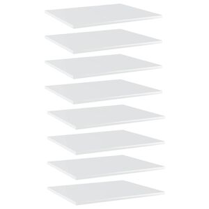 vidaXL Hyllplan 8 st vit h&ouml;gglans 60x50x1,5 cm konstruerat tr&auml;