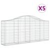 vidaXL Gabioner b&aring;gformade 5 st 200x30x80/100 cm galvaniserat j&auml;rn