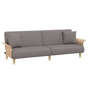 vidaXL B&auml;ddsoffa med armst&ouml;d taupe tyg