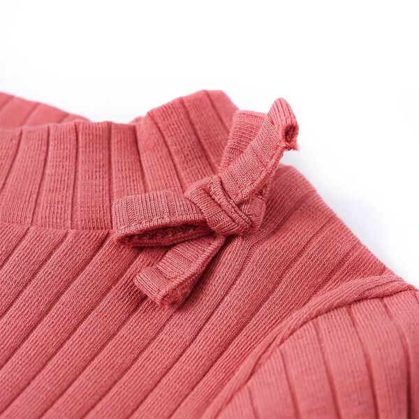 T-shirt med långa ärmar för barn gammelrosa 128