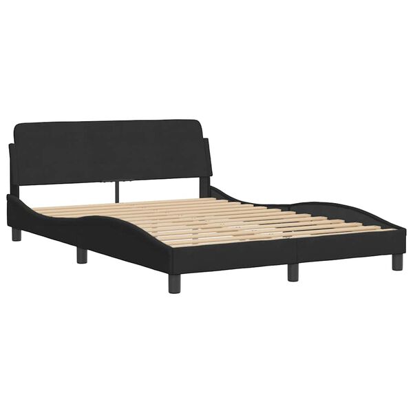 vidaXL Bed Frame "Dover" Black 140x200 cm Velvet