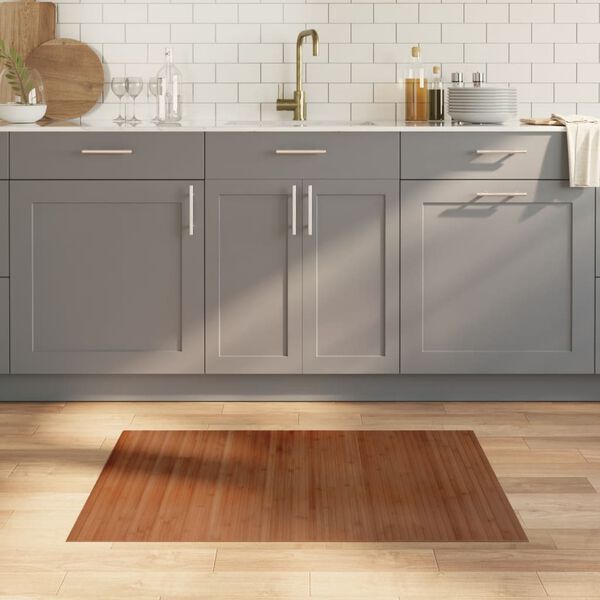 vidaXL Matta rektangul&auml;r brun 70x100 cm bambu
