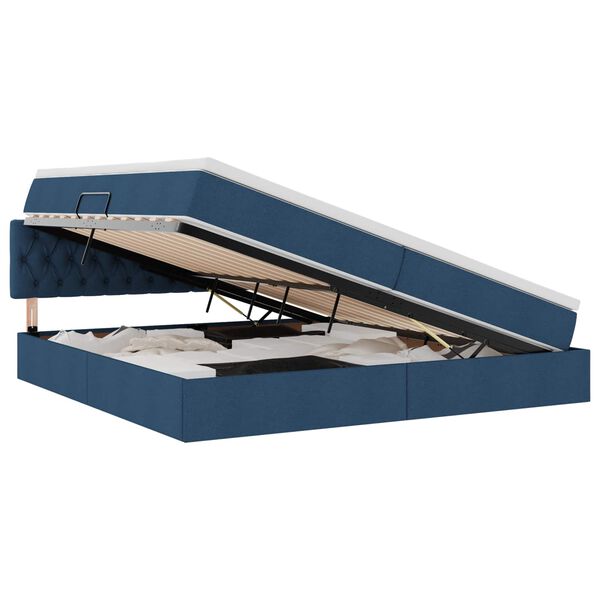vidaXL F&ouml;rvaringss&auml;ng med madrass Bl&aring; 200 x 200 cm Konstruerat tr&auml;