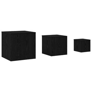 vidaXL Nestingbord 3 st Svart Ek 45 x 45 x 45 cm Konstruerat tr&auml;