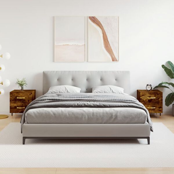 vidaXL S&auml;ngbord 2 st r&ouml;kf&auml;rgad ek 40x35x47,5 cm konstruerat tr&auml;